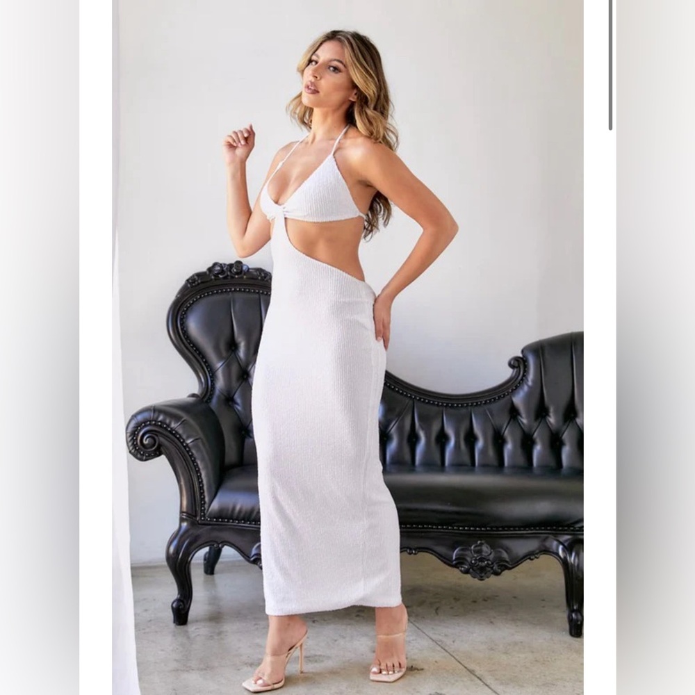 Brand new unworn day&night white sequin cut out dress